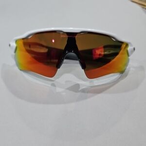 Sporty Sunglasses with Orange Lenses